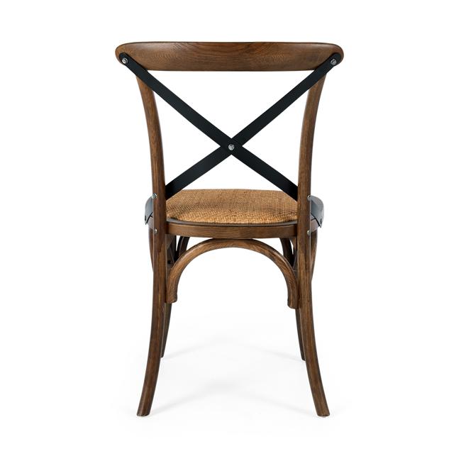 Villa X-Back Chair Deep Oak Rattan Seat...-Marston Moor