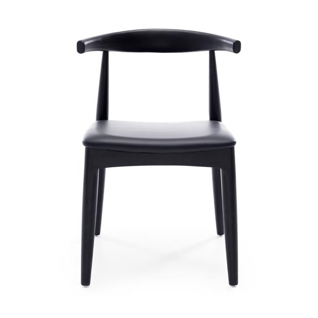 Elbow Chair Black Oak Black PU Seat...