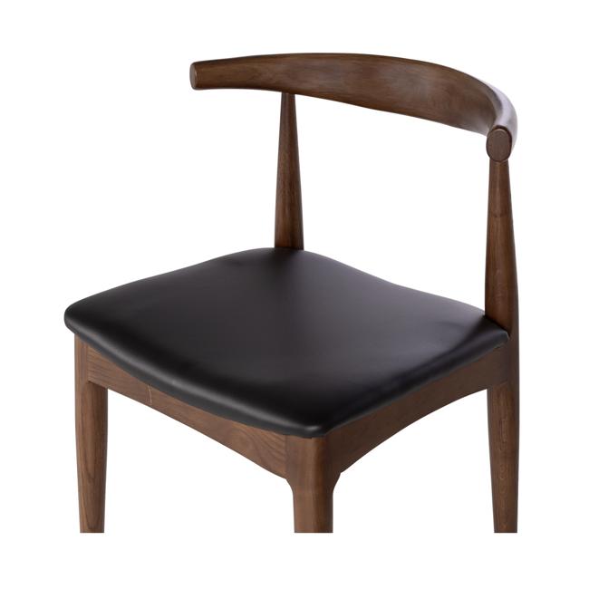 Elbow Chair Deep Oak Black PU Seat...