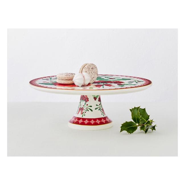 Maxwell & Williams Mistletoe Footed Cake Stand 30cm Gift Boxed IA0180