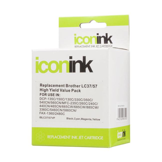 Icon Compatible Brother LC37 LC57 BCMY Ink Value Pack