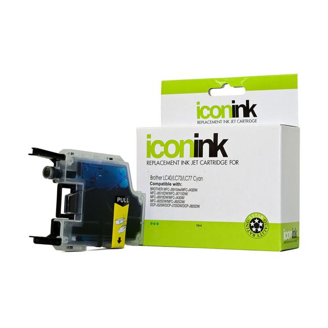 Icon Compatible Brother LC77 LC73 LC40 Cyan Ink Cartridge