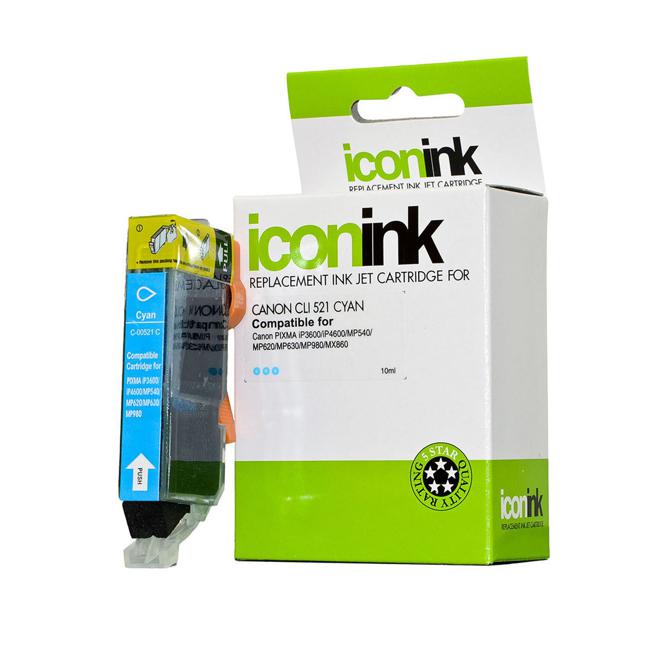 Icon Compatible Canon CLI521 Cyan Ink Cartridge