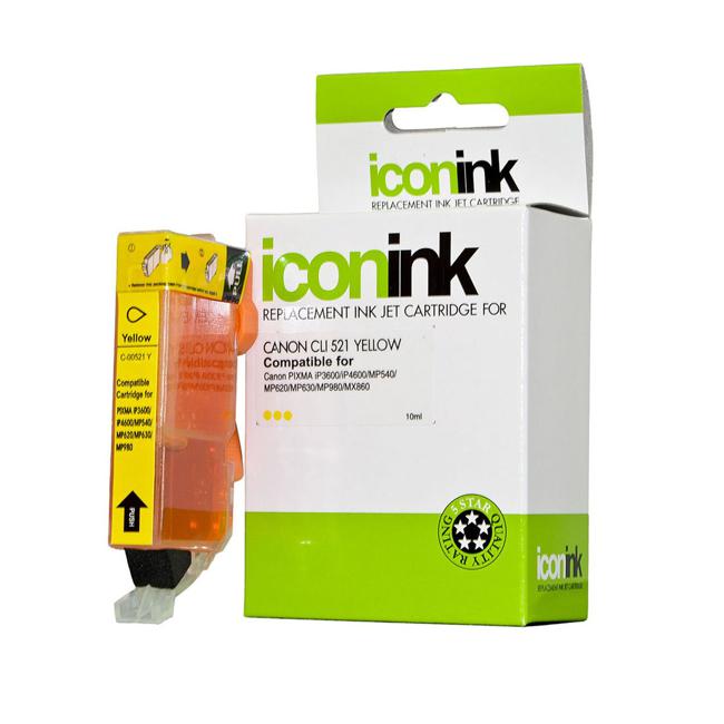 Icon Compatible Canon CLI521 Yellow Ink Cartridge