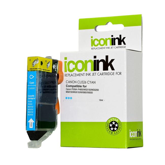 Icon Compatible Canon CLI526 Cyan Ink Cartridge