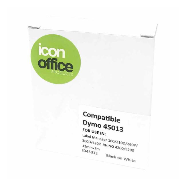 Icon Compatible Dymo D1 Label Tape 12mmx7m Black on White - Marston Moor