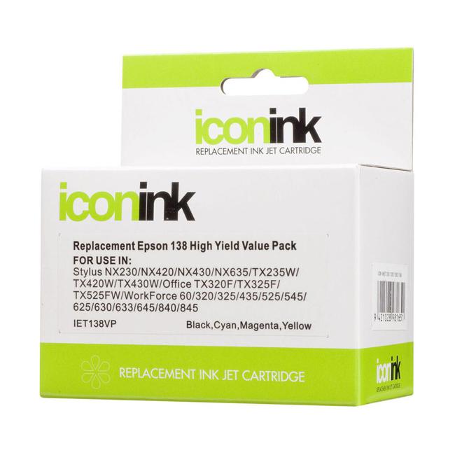 Icon Compatible Epson 138 BCMY Ink Value Pack