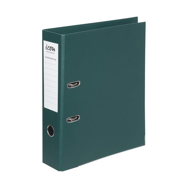 Icon Lever Arch File A4 Linen Forest Green