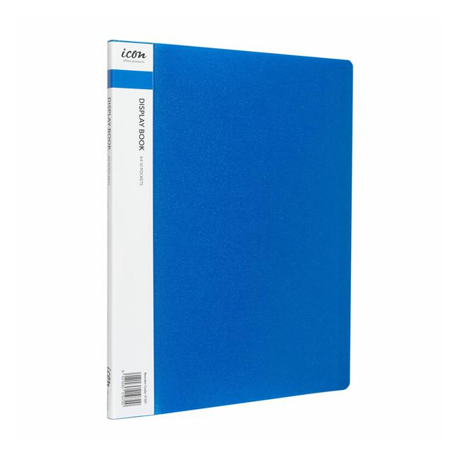 Icon Display Book A4 with Insert Spine 10 Pocket Blue