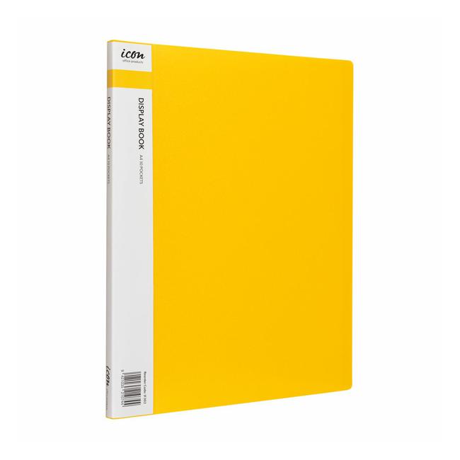 Icon Display Book A4 with Insert Spine 10 Pocket Yellow