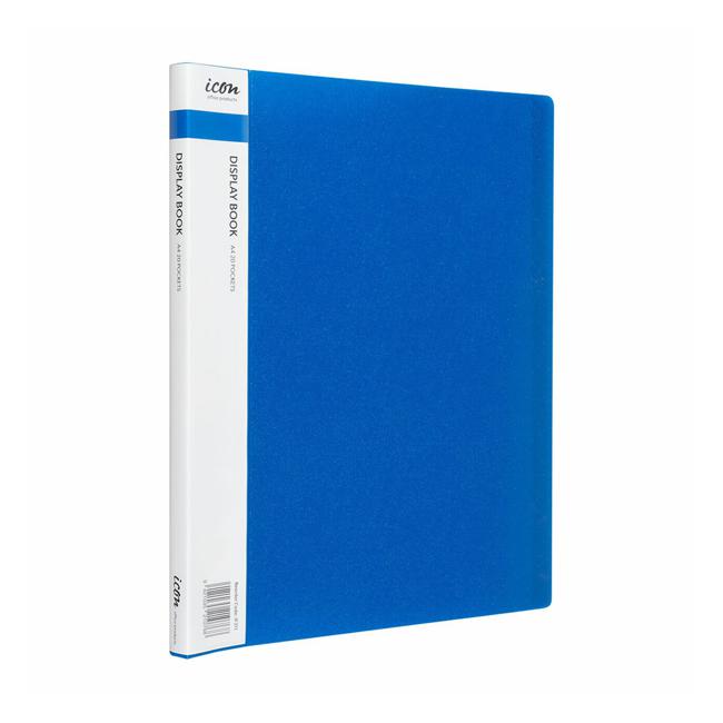 Icon Display Book A4 with Insert Spine 20 Pocket Blue