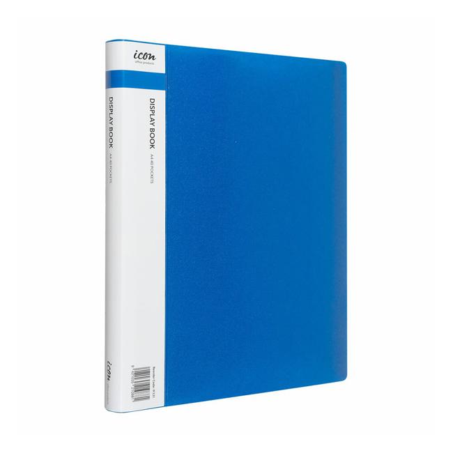 Icon Display Book A4 with Insert Spine 40 Pocket Blue