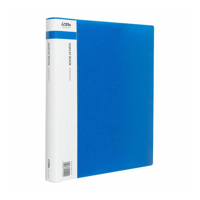 Icon Display Book A4 with Insert Spine 60 Pocket Blue