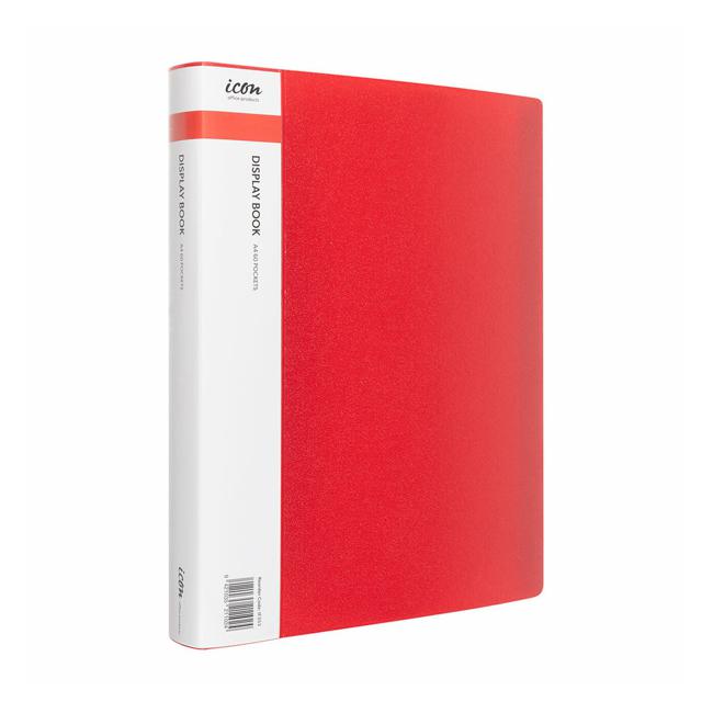 Icon Display Book A4 with Insert Spine 60 Pocket Red