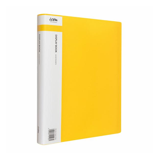Icon Display Book A4 with Insert Spine 60 Pocket Yellow