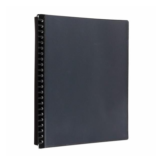 Icon Refillable Display Book with Clear Cover 20 Pocket Black