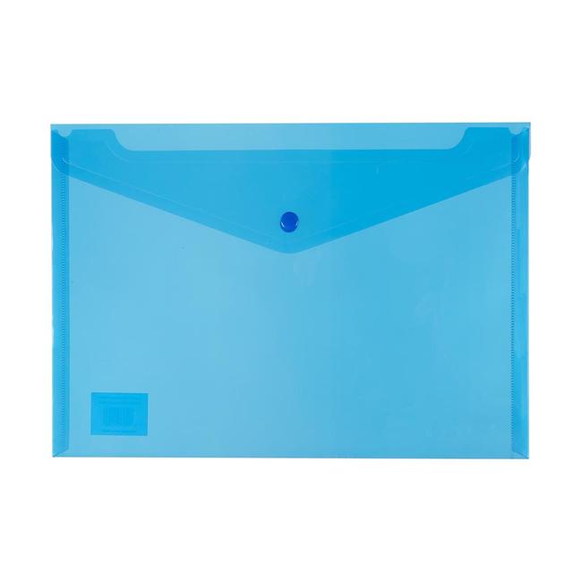 Icon PP Document Wallet A4 Button Closure Blue