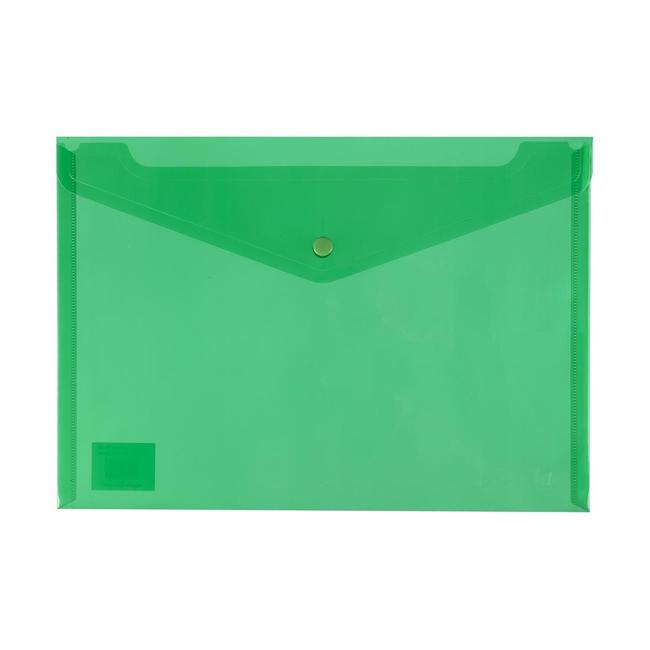 Icon PP Document Wallet A4 Button Closure Green