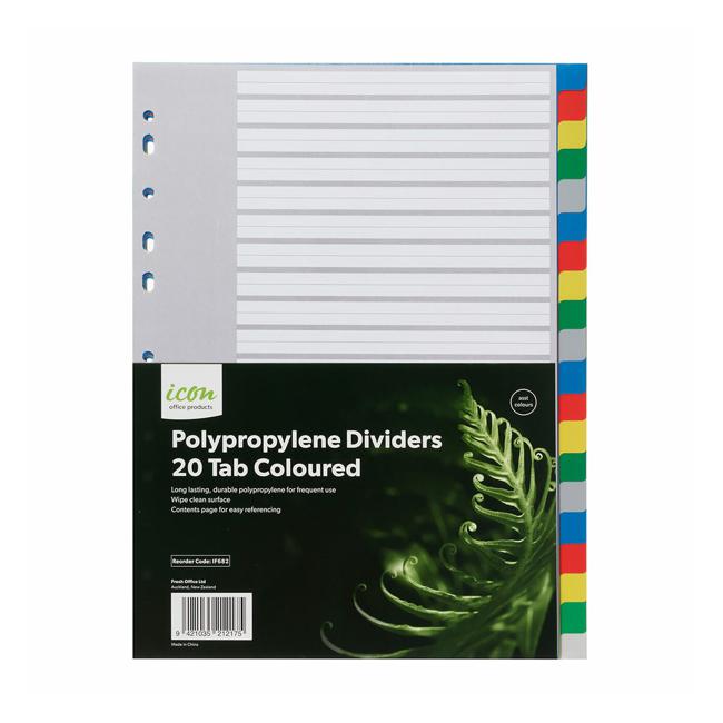 Icon PP Dividers 20 Tab Coloured