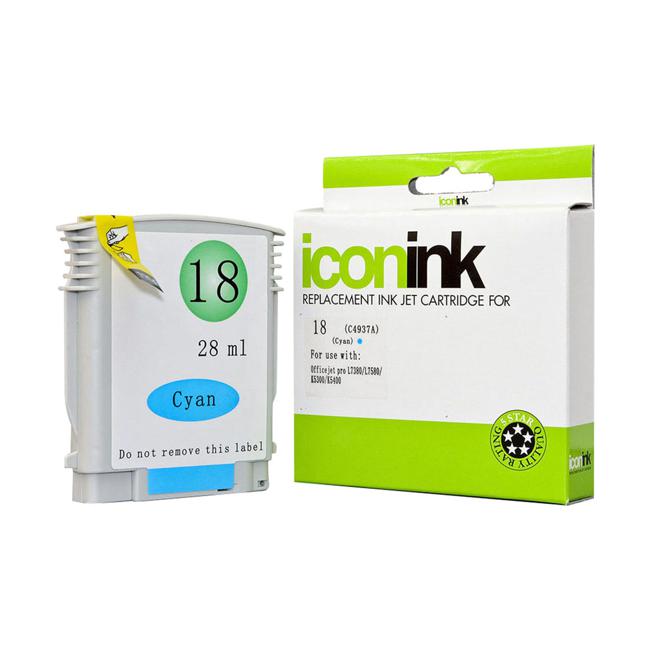 Icon Compatible HP 18 Cyan Ink Cartridge (C4937A)