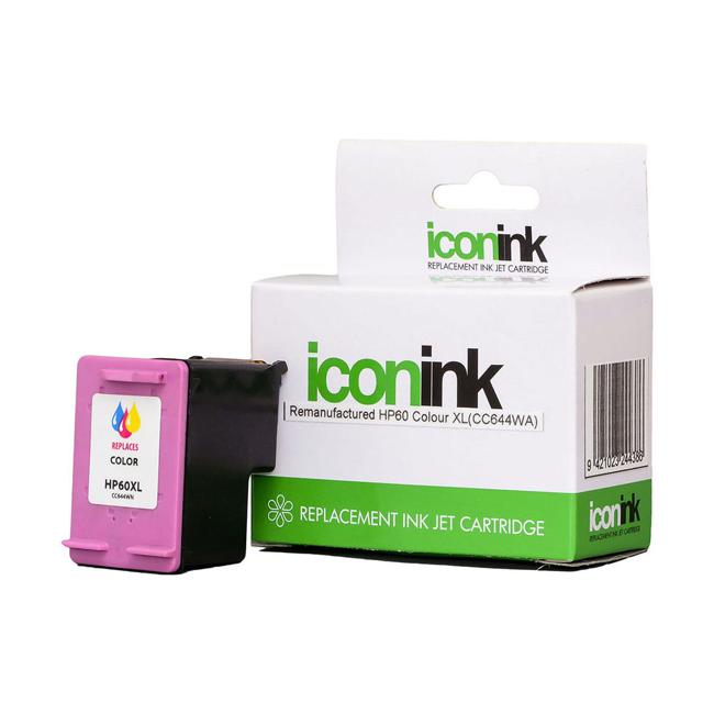 Icon Remanufactured HP 60 Colour XL Ink Cartridge (CC644WA)