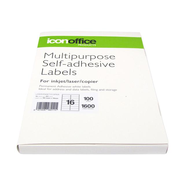 Icon Multipurpose Labels 99.1x34mm 16 Per Sheet
