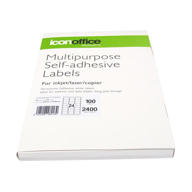 Icon Multipurpose Labels 64x33.86mm 24 Per Sheet
