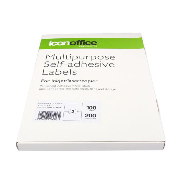 Icon Multipurpose Labels 210x148mm 2 Per Sheet