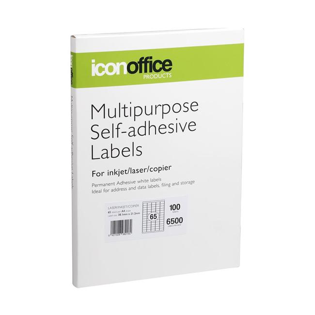 Icon Multipurpose Labels 38.1x21.2mm 65 Per Sheet