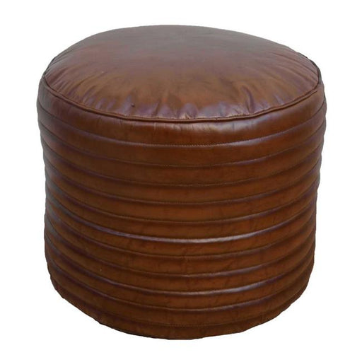 Rembrandt Circle Leather Pouf KC1199-Marston Moor