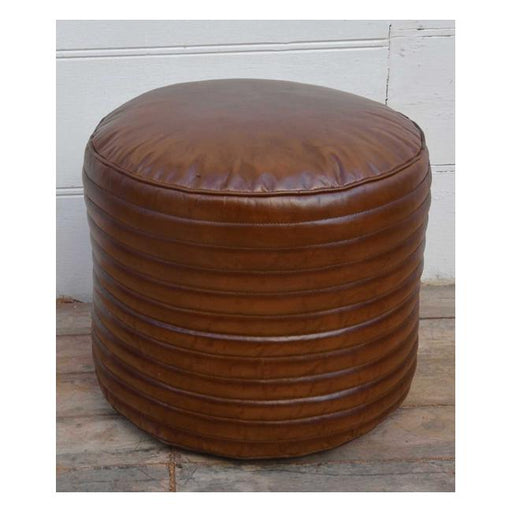 Rembrandt Circle Leather Pouf KC1199-Marston Moor