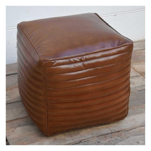 Rembrandt Square Buffalo Leather Pouf KC1200-Marston Moor