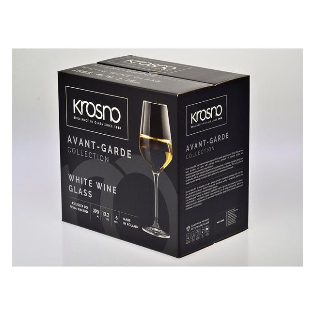 Krosno Avant-Garde Wine Glass 390ML 6pc Gift Boxed KR0251