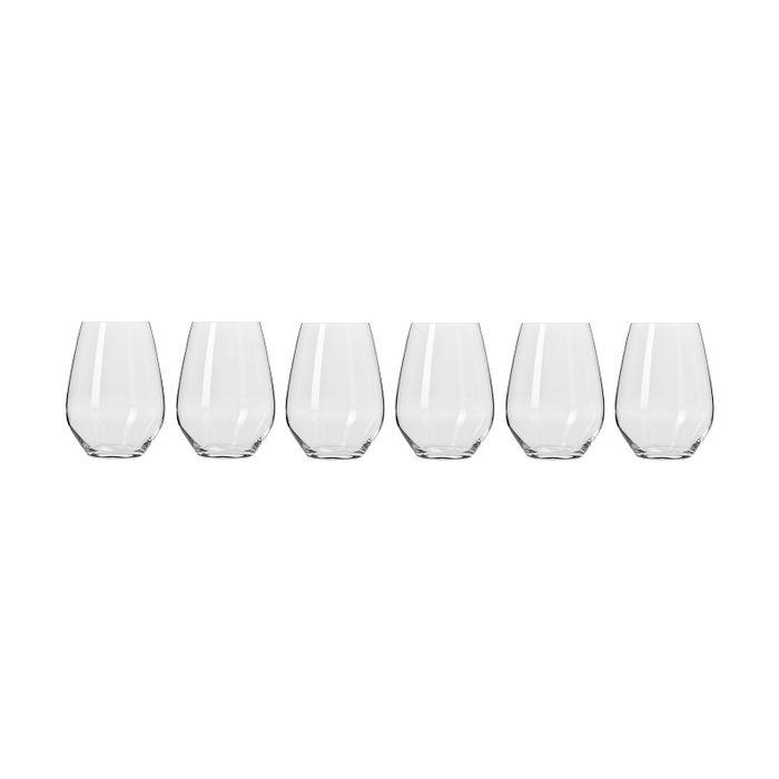 Krosno Harmony Stemless Red Wine Glass 540ml Set 6-Marston Moor