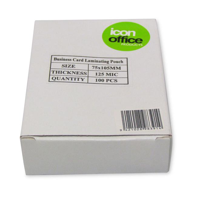 Icon Laminating Pouches ID Card Gloss 125mic Pack 100
