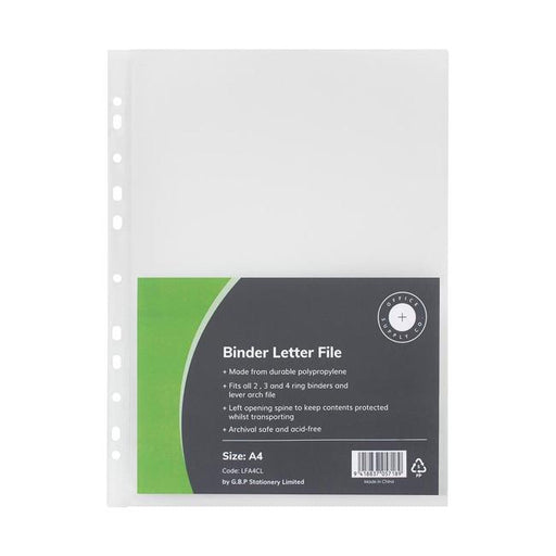 OSC Binder Letter File A4 Clear Pack of 6-Marston Moor