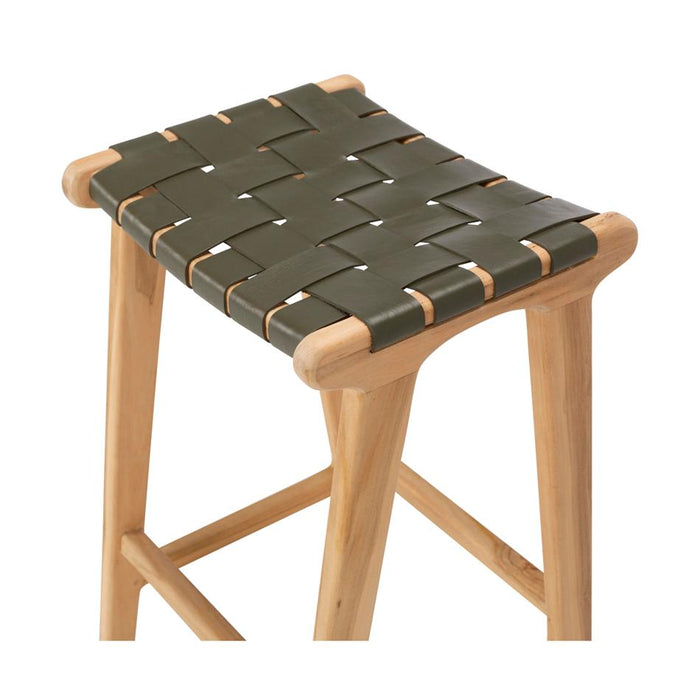 Indo Woven Barstool Olive