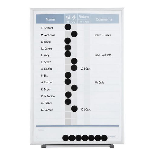 Quartet planner board matrix in/out 280x410mm-Marston Moor