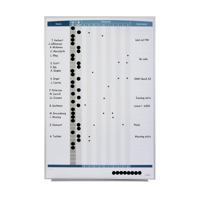 Quartet planner board matrix in/out 580x865mm-Marston Moor