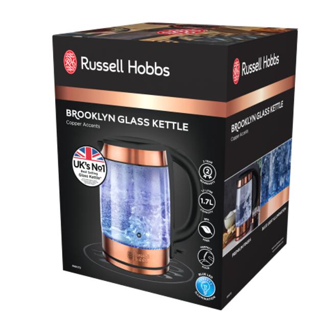 Russell Hobbs Brooklyn Glass Kettle - Copper RHK172...