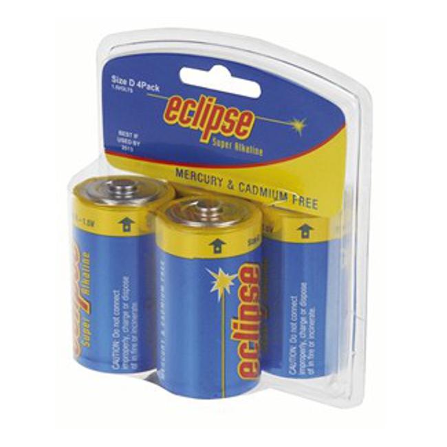 Eclipse Alkaline D Batteries Pk 4
