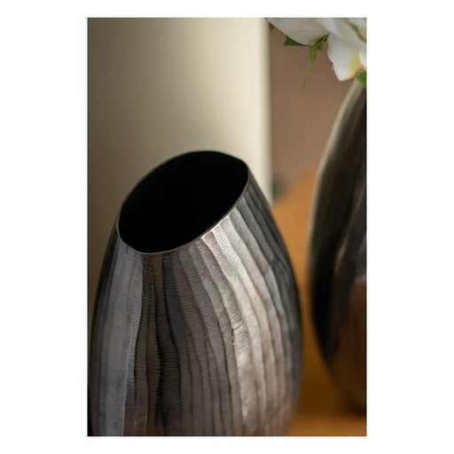 Rembrandt Aluminium Chisel Oval Vase SE2437-Marston Moor