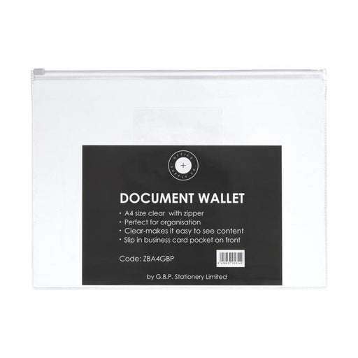 OSC Document Wallet A4 Zip Closure Pack of 5-Marston Moor