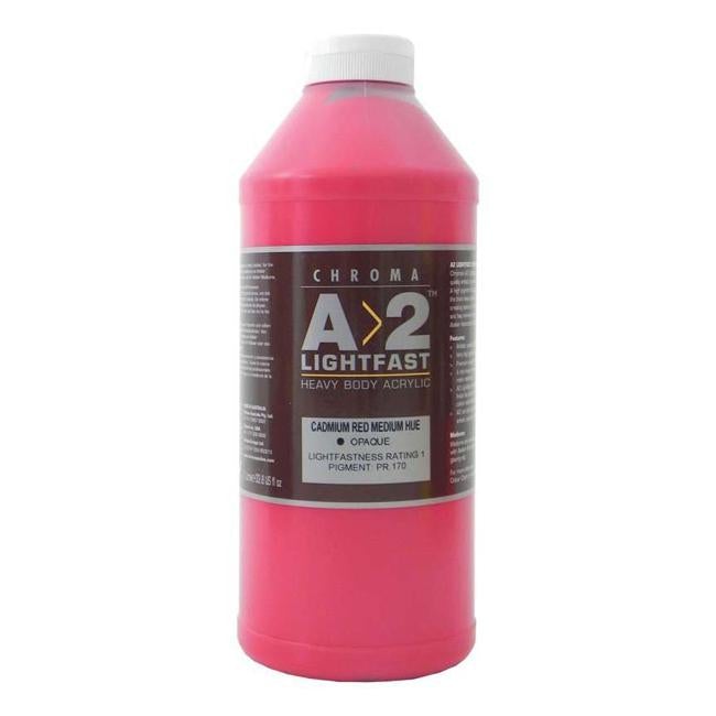 A2 Lightfast Heavybody Acrylic 1 Litre Cadmium Medium Red