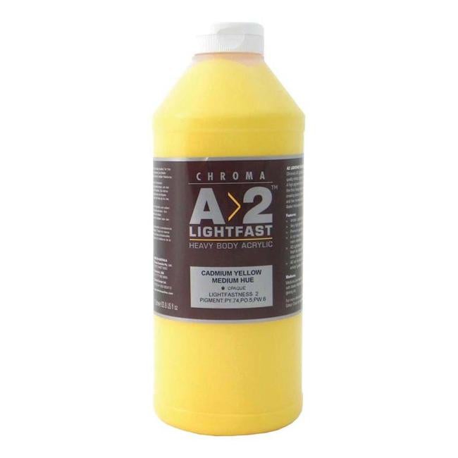 A2 Lightfast Heavybody Acrylic 1 Litre Cadmium Medium Yellow