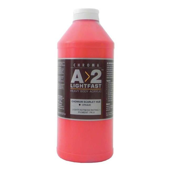A2 Lightfast Heavybody Acrylic 1 Litre Cadmium Scarlet