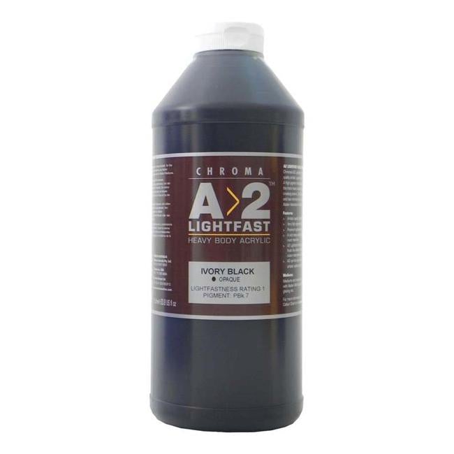 A2 Lightfast Heavybody Acrylic 1 Litre Ivory Black