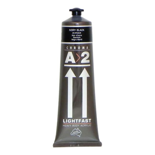 A2 Lightfast Heavybody Acrylic 120ml Ivory Black