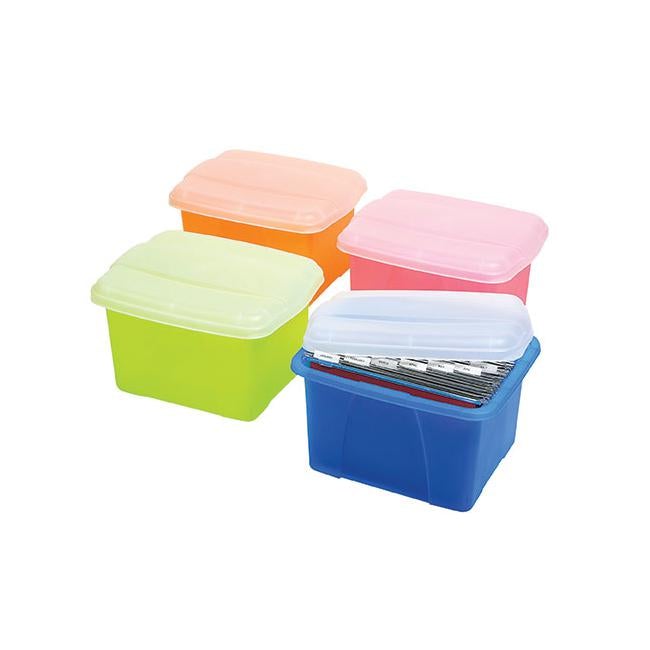 Acco office in a box clear lid/pink base