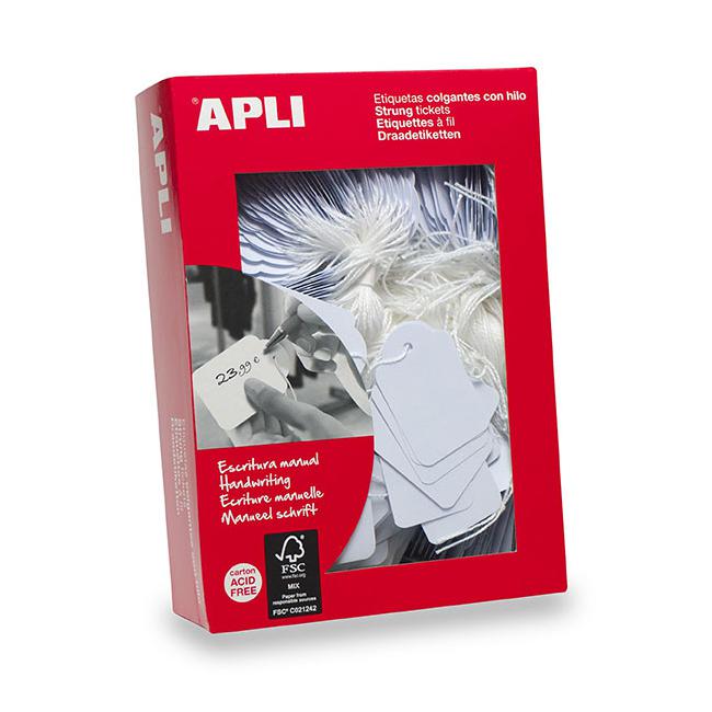 Apli handwriting strung tickets 00386 13x34mm 1000 box